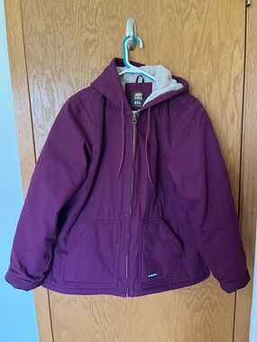 2XL Berne Women's Utility Jacket in Plum with Sherpa Lining